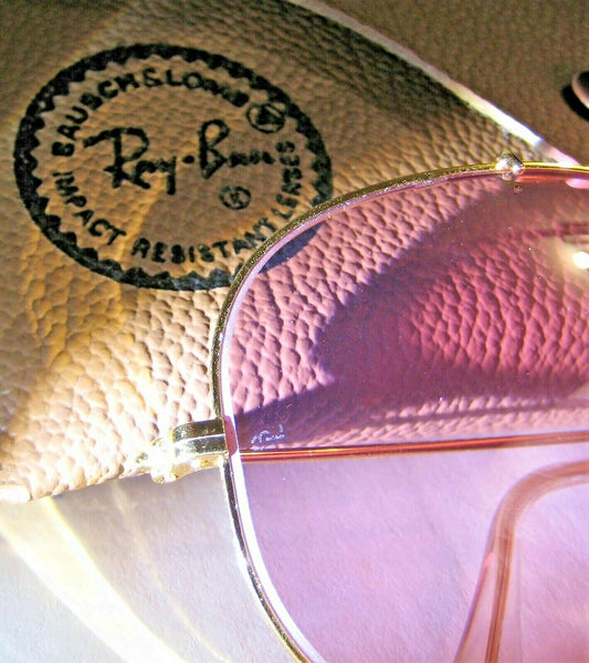 Ray-Ban USA NOS Vintage B&L Aviator Outdoorsman Changeables Rose New Sunglasses