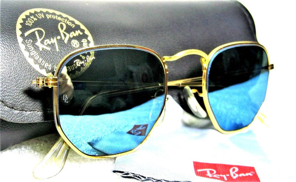 Ray-Ban USA *NOS Vintage B&L Classic Metals W1864 Hex BlueMirror *NEW Sunglasses - Vintage Sunglasses 