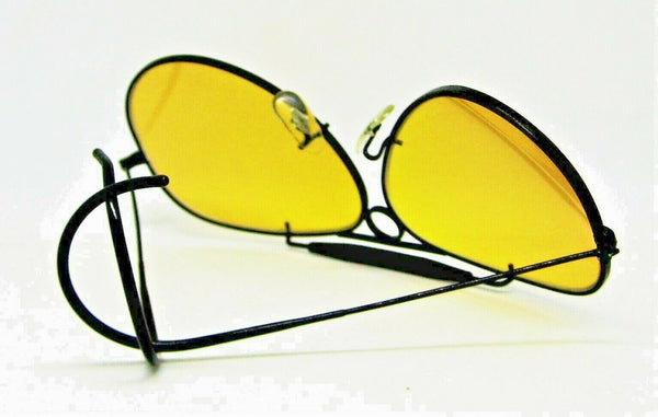 Ray-Ban USA Vintage 1970s B&L Aviator Ambermatic Shooter Black Chrome Sunglasses - Vintage Sunglasses 