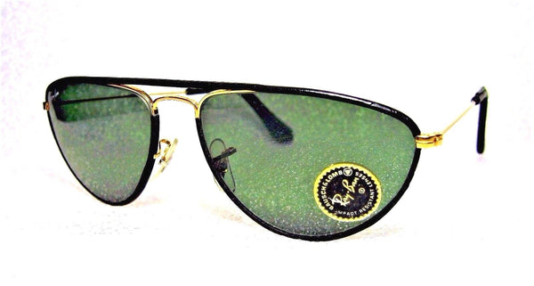 Ray-Ban USA *NOS Vintage *B&L Aviator "Leathers" Fashion Metals W1565 Sunglasses - Vintage Sunglasses 