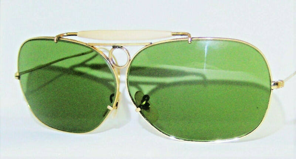 Ray-Ban USA 1960s Vintage B&L Aviator 12k GF RB-3 Wide Decot Shooter Sunglasses - Vintage Sunglasses 