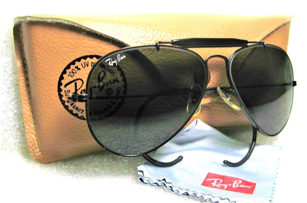 Vintage *NOS Ray-Ban USA B&L Aviator Black Chrome 58 G-15 *NEW Sunglasses & Case - Vintage Sunglasses 