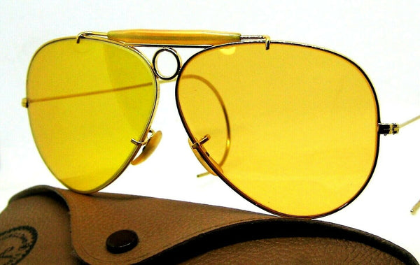 Ray-Ban USA NOS Vintage B&L  Aviator Ambermatic Bullet Shooter 1970s Sunglasses