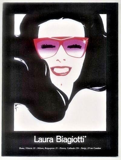 Laura Biagiotti "Gruau" Vintage 80s *NOS BlueTop Gradient Matte Black Sunglasses - Vintage Sunglasses 