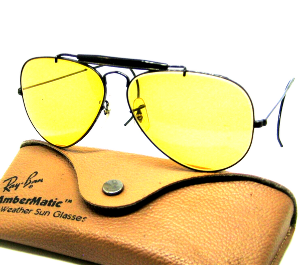 Ray-Ban USA Vintage 1970s B&L NOS Aviator Ambermatic Outdoorsman New Sunglasses