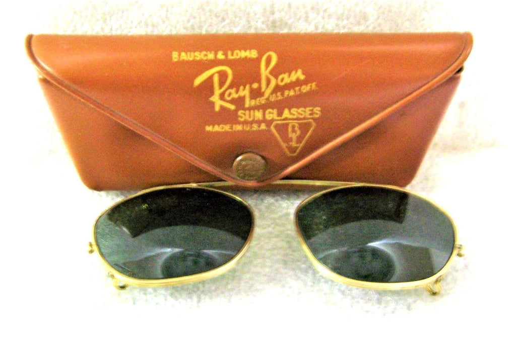 Vintage Ray-Ban USA 1950s Bausch & Lomb Rare Clip-on 48 Nr.Mint Sunglasses - Vintage Sunglasses 
