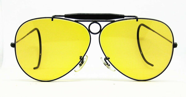 Ray-Ban USA Vintage 1970s B&L Aviator Ambermatic Shooter Black Chrome Sunglasses - Vintage Sunglasses 