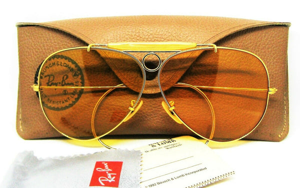 Ray-Ban USA Vintage NOS 70s B&L Aviator Ambermatic Bullet Shooter New Sunglasses - Vintage Sunglasses 