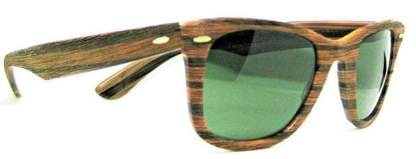 Ray-Ban USA NOS Vintage B&L Rare Wayfarer Teak-Wood Woody 5022 Mint Sunglasses - Vintage Sunglasses 