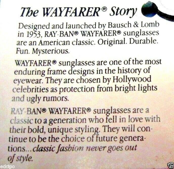 Ray-Ban USA Vintage 1980s B&L Wayfarer II L1724 Ebony Nr.Mint Sunglasses & Case