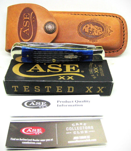 CASE XX USA Vintage 6254 Blue Bone Rogers Corn Cob Jig Trapper New Pocket Knife