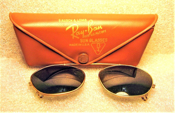 Vintage Ray-Ban USA 1950s Bausch & Lomb Rare "Clip-on" 48 *Nr.Mint Sunglasses - Vintage Sunglasses 