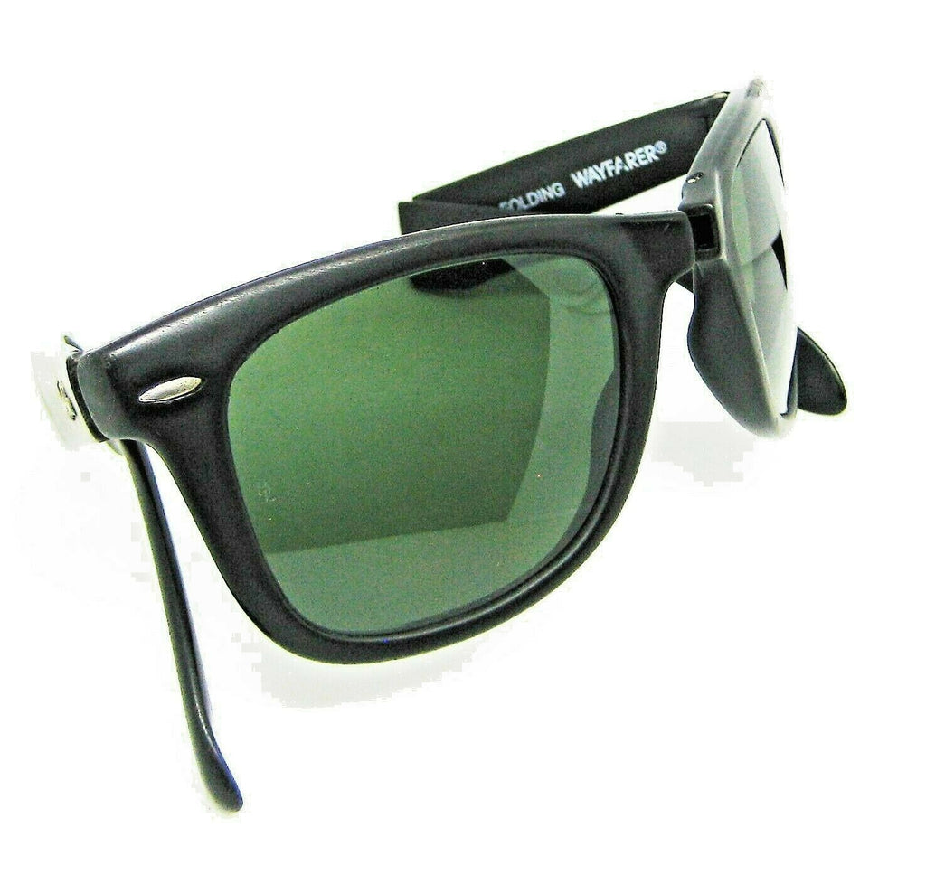 Ray-Ban USA Vintage B&L Folding Wayfarer W0670 Matte Ebony 5022 Mint Sunglasses