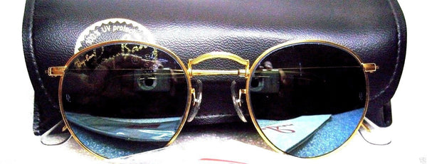 Ray-Ban USA Vintage NOS B&L Classic Metals 50 Blue Mirror 24k GP New Sunglasses