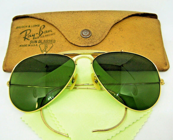 Ray-Ban USA Vintage 1950s B&L 12k GF Aviator 58mm RB-3 Very Rare Mint Sunglasses
