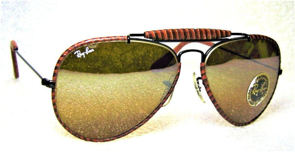 Ray-Ban USA *NOS Vintage B&L Aviator Outdoorsman "Leathers" *TGM *New Sunglasses - Vintage Sunglasses 