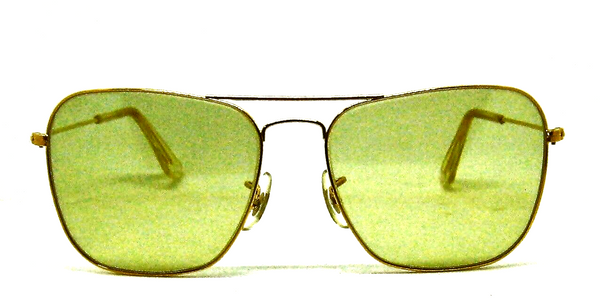 Ray-Ban USA Vintage 70s B&L NOS Aviator Green Changeable Caravan New Sunglasses