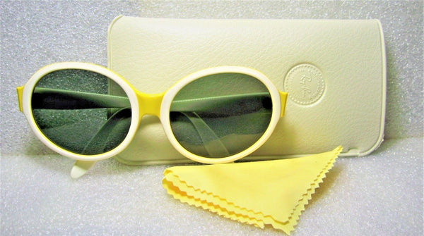 Ray-Ban USA *NOS Vintage 1960s *B&L Rare "Ketch" Ivory-Yellow *New Sunglasses - Vintage Sunglasses 