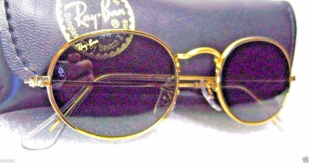 Ray-Ban USA NOS Vintage B&L Oval Lennon Styl W0976 Classic Metals New Sunglasses - Vintage Sunglasses 