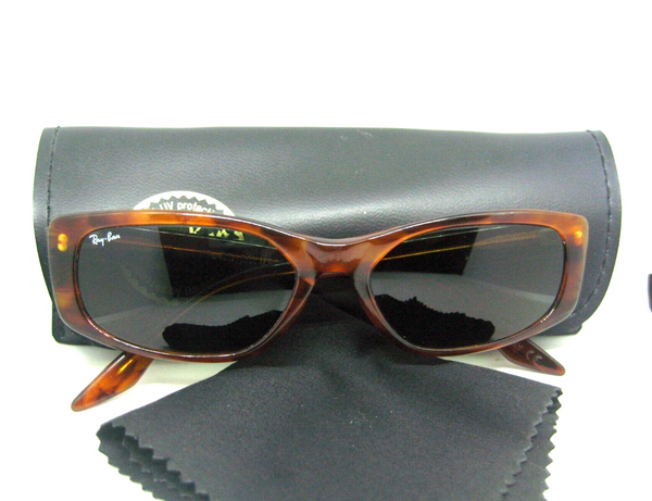 Ray-Ban USA Vintage B&L 80s Fugitive W1954 Mock Tortoise Mint Sunglasses & Case