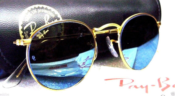 Ray-Ban USA Vintage NOS B&L Classic Metals 47 Blue Mirror 24k GP New Sunglasses