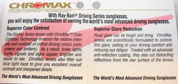 Ray-Ban USA NOS Vintage B&L Aviator Chromax W1663 Driving Series NEW Sunglasses - Vintage Sunglasses 