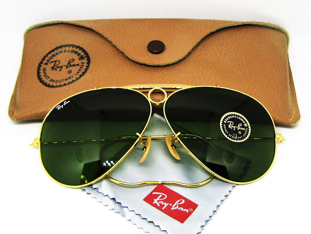 Ray-Ban USA Vintage NOS B&L Aviator 62 *RB-3 Bullet Hole Shooter New  Sunglasses