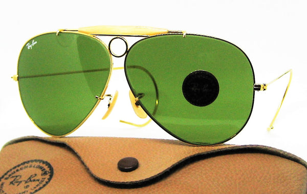 Ray-Ban USA Vintage NOS B&L Aviator 62 *RB-3 Bullet Hole Shooter New Sunglasses - Vintage Sunglasses 