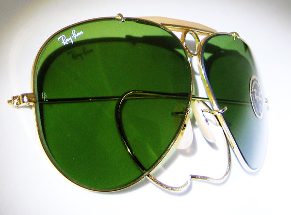 Ray-Ban USA Vintage NOS B&L Aviator 62 *RB-3 Bullet Hole Shooter New Sunglasses - Vintage Sunglasses 