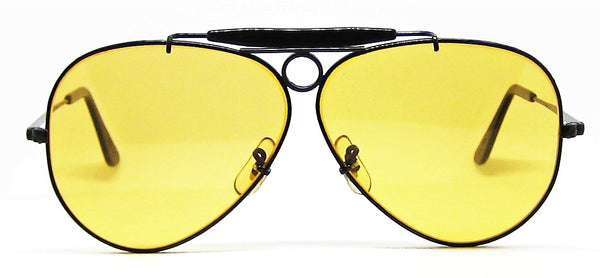 Ray-Ban USA Vintage 1980s B&L Aviator Ambermatic Bravura Shooter NOS Sunglasses - Vintage Sunglasses 